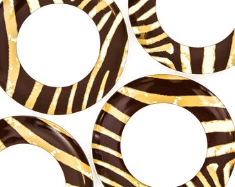 Neiman Marcus Plates, Yu Yu, Canape Plates, Animal Stripe