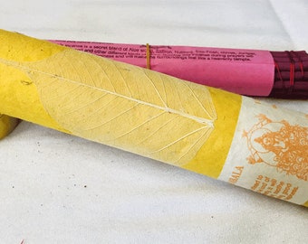 Yellow Zambala Bodhi Leaf Tube Tibetan Incense Sticks..