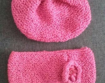 Girl beret and neck warmer set