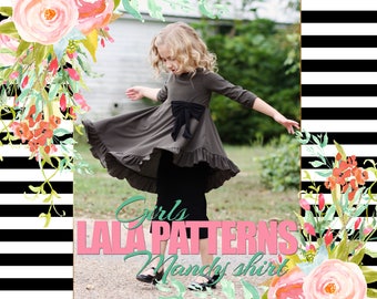 LALA GIRLS Mandy Shirt PDF Sewing Pattern Digital Modest