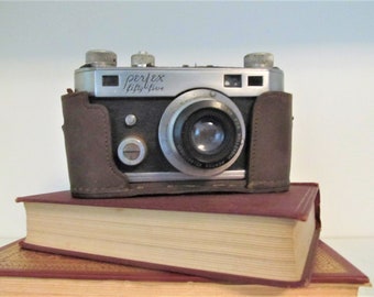 1940s Perfex Fifty Five vintage camera, with leather case