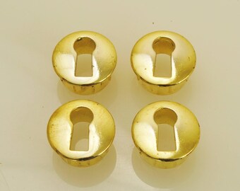 Solid Brass Keyhole Escutcheon 4 Pieces