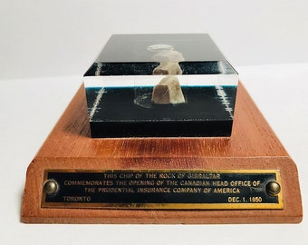 Vintage Prudential Insurance Paperweight Prudential Insurance Piece of the Rock of Gibraltar