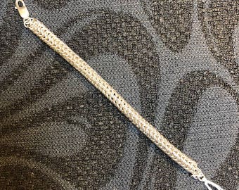 Round Chain Mail Sterling Silver Bracelet