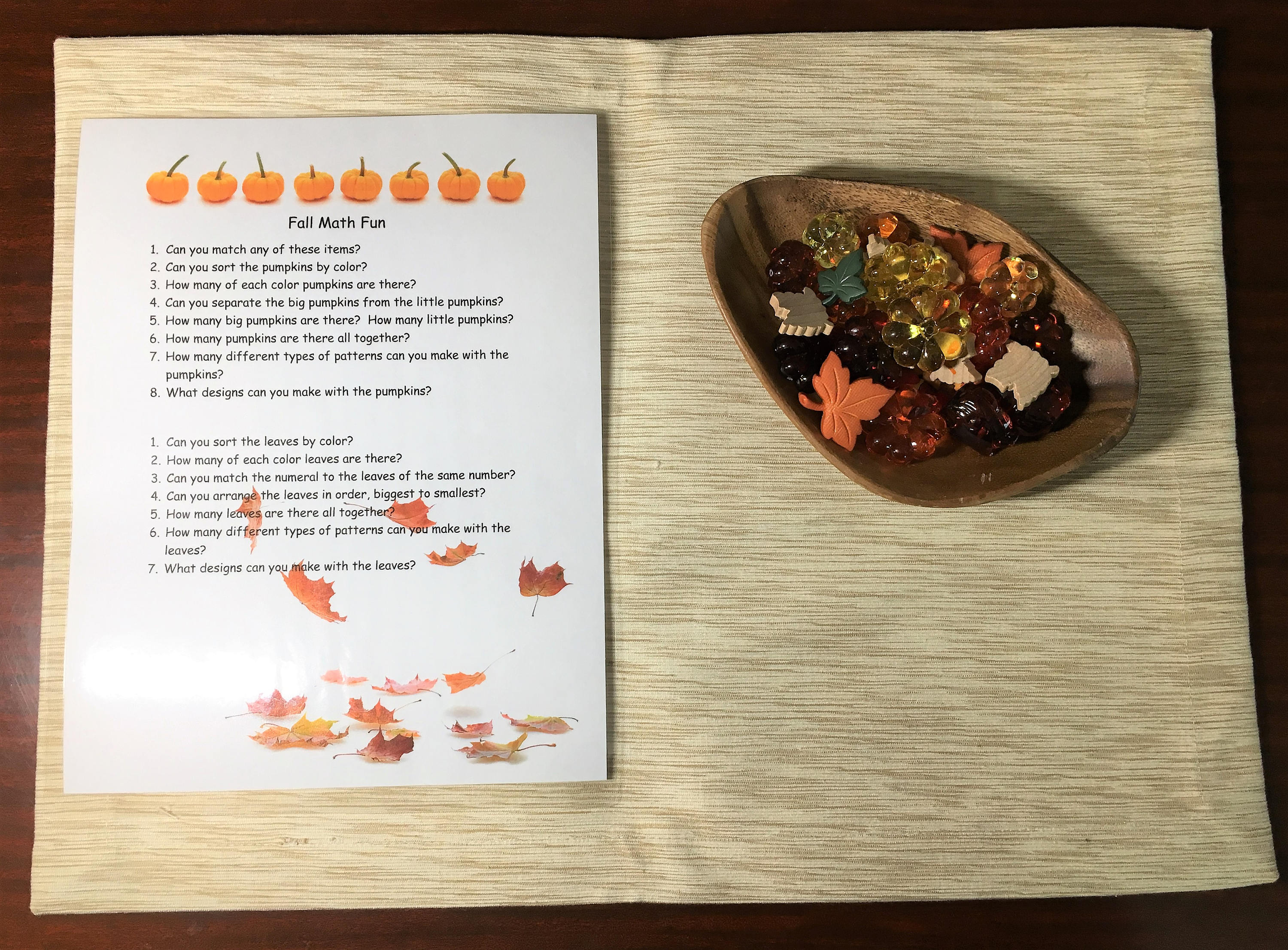 Reggio Inspired Fall Loose Parts Math Activity Waldorf Montessori Preschool Sorting Patterns Counting Matching Early Numeracy Reggio Inspired Fall Loose Parts Math Activity Waldorf Montessori Preschool Sorting Patterns Counting Matching Early Numeracy