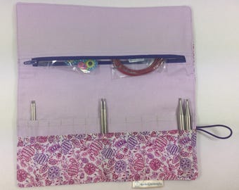 Interchangeable needle case, addi needle case, chiagoo needle case, knit pro needle case, hiya hiya case, liberty needle case, needle tips
