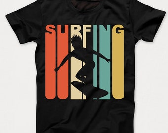 Retro 1970's Style Surfing Surfer Kids T-Shirt