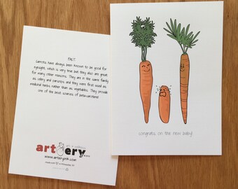 Baby Carrot Congrats - New Baby - greeting card (5x7)
