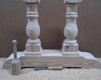 Genuine hand turned balustrade table legs