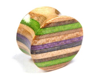 Recycled Skateboards, Single Plug, Plugs and Tunnels, Ear Gauge, Wooden Plug, Wood Tunnel, Wooden Plugs, Wood Tunnels, Gauges, Ear Plugs