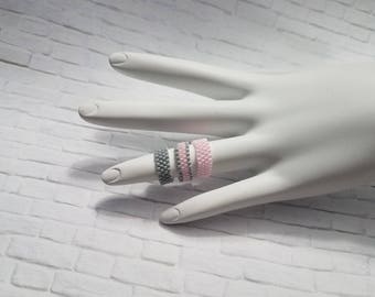 Stackable Rings, Dainty Ring, Custom Jewelry, Dainty Jewelry, Stacking Ring, Rings, Pink Beaded Ring, Statement Ring, Handmade Ring