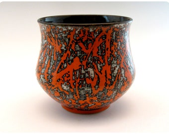 Etched Porcelain Bowl With Splatters