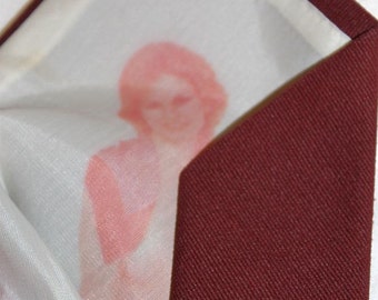 Vintage Monogrammed Red Peek-a-Boo Tie