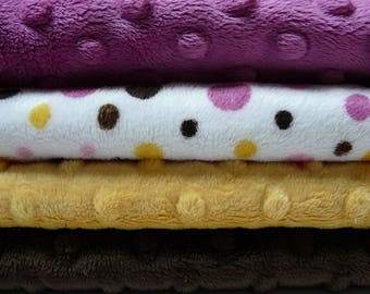 Lot 4 mango raspberry chocolate minky fabrics