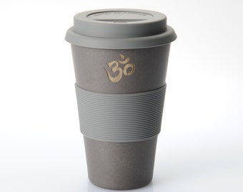 Coffee-to-go Cup black OM Yoga Hippie Goa Psy Boho Geschenkidee 2017 Kaffeebecher