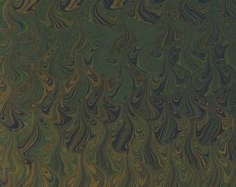 Hand Marbled Paper 19x24 (Melting Metals)