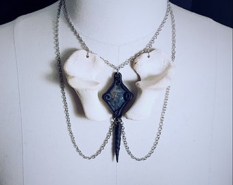 Deer bone and labradorite necklace