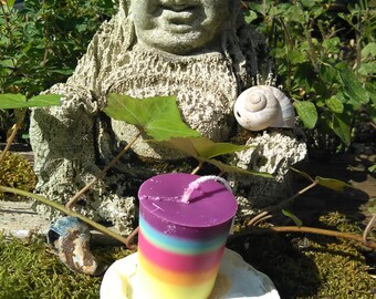 Chakra-Votiv-Kerze/ Regenbogen-Kerze