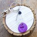 Adorable Heart Key Chain | Beaded With Feather Charm and Blue Gold Stone | Simple Mothers Day Gift | Love Charm | Heart Charm | Gift For Her