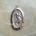 Vintage 10K Trim & Sterling Silver Religious St Christopher Medal Pendant