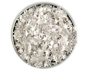 Silver Star Edible Glitter - metallic silver star sprinkles, metallic silver star edible glitter
