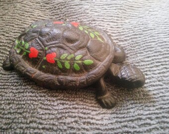 Vintage Cast Iron Turtle Box - Turtle Decor - Wilton Cast Iron Turtle - Turtle