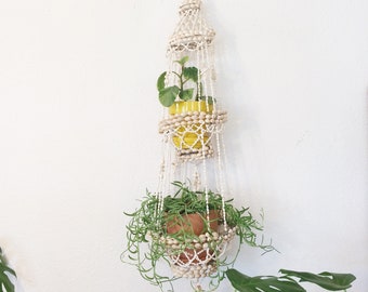 Vintage shell chandelier/70s shell plant hanger