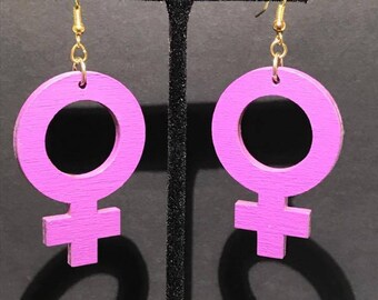 Purple Venus Symbol Earrings