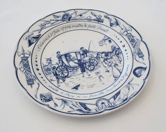 French Ceramic plate, Revolution Celebration, Collector plate, Bastille day, Gift idea.
