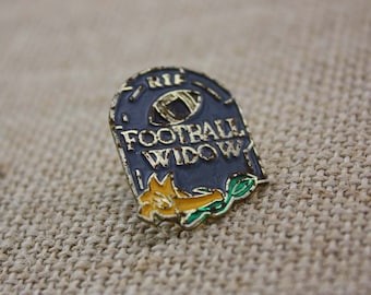 Football Widow - Enamel Pin by American Gag Bag Inc. - Vintage Novelty Pin c. 1980s