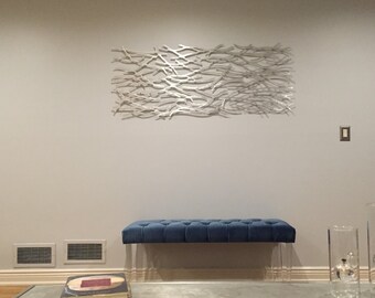 Metal Wall Art. Sculpture. Abstract. Wall Sculpture. Metallic. Home Decor. Aluminum. 60 x 24