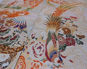 Vintage Formal Maru Obi, Wedding Maru Obi, Silk & Synthetic Maru Obi : Free Shipping by Registered - K5102401
