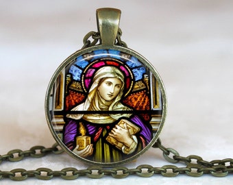 Saint Brigid of Ireland Pendant - Catholic Jewelry, Catholic Saint Necklace -Patron Saint Necklace