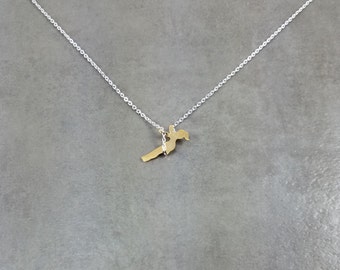 Girl on Swing Silver Plated Necklace Gift Box Gold Person Playing Playful Modern Tinkerbell Silhouette