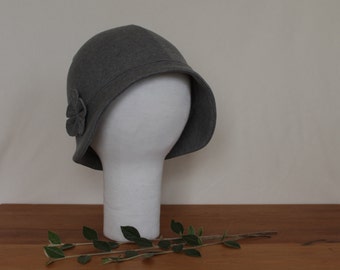 CUSTOM Brimmed Cloche Hat with Flower