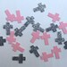 200 Pink and Silver Glitter Confetti Cross Confetti Christening Confetti Communion Confetti Confirmation Confetti Die Cut Punch Confetti