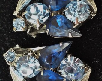 Vintage 1950'S Coro Rhinestone Clip Earings