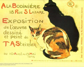 Steinlen's "Ala Bodiniere 1894 Exposition" Reproduced French Vintage Poster to Frame or Paper Arts, Collage, Scrapbooking & MORE PSS 1925