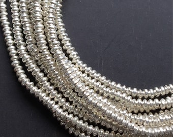 Silver Spacer Bead - Sterling Silver Rondelle - 2mm Sterling Disc Bead - Sterling Spacer Bead - 2mm Sterling Silver Bead