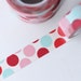1 Roll of Valentine's Washi Tape - Red Pink Aqua Large Polka Dot Tape - Valentine Polka Dots Washi Tape