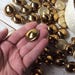 Vintage large shiny gold dome buttons with rim,1 1/8 inches,New old stock,Faux brass,Set of 6,Brass dome button,Gold coat buttons,