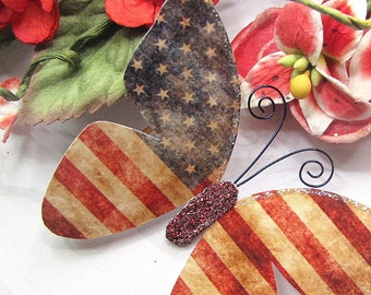 Butterfly Embellishments Patriotic Wings