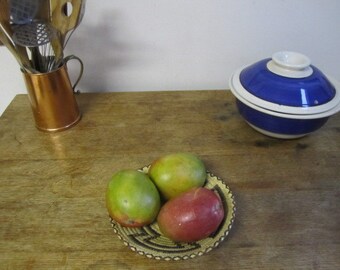 Vintage IKAT Woven bowl. Geometric IKAT Design Bowl. Key Catcher.