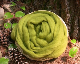 Corriedale Wool Roving, Bean Sprout, 4 ounces