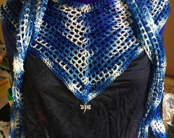 Crochet Infinity dragonfly Scarf