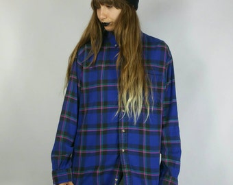 Vintage 1990s High Sierra Cool Plaid Flannel Top size L/XL (bust 50")
