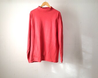 90s oversize mock TURTLENECK thick long sleeve t-shirt top dress