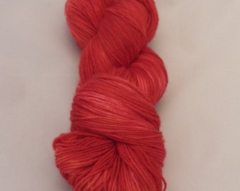Cherry Pie- Sock Superwash Yarn- Hand Dyed- OOAK- 0019