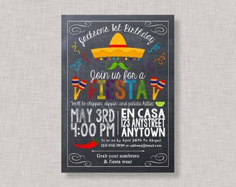 Fiesta Invitation, Fiesta Birthday Invitation, Fiesta Birthday Party, Cinco de Mayo, Printable