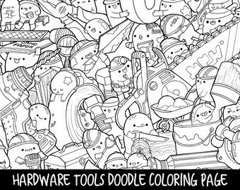 potions doodle coloring page printable cute/kawaii coloring
